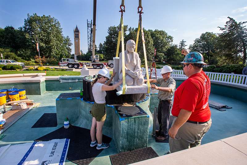 Article: Petersen's limestone maidens are back on central campus